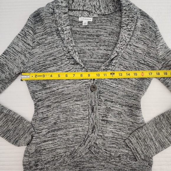 Croft & Barrow Womens XS Knit Cardigan Sweater Gray Black Button Front - Picture 4 of 7